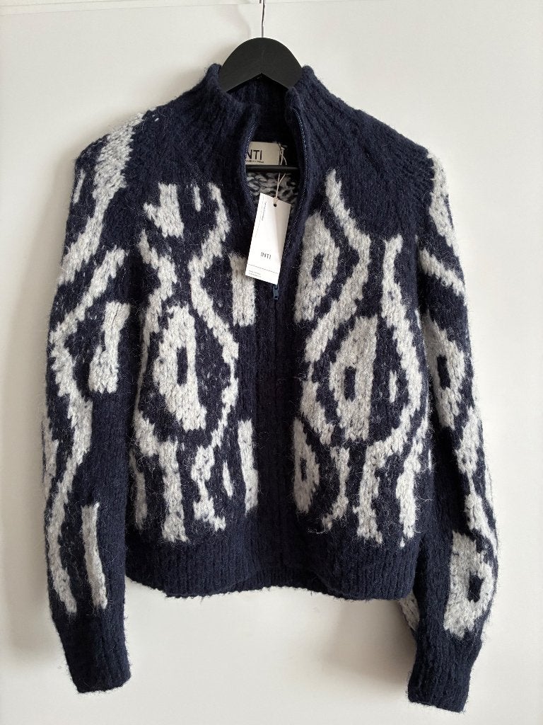 INTI trui/vest met rits & 2 zakken, Maat 38/40 (M), INTI, Blauw, Nieuw