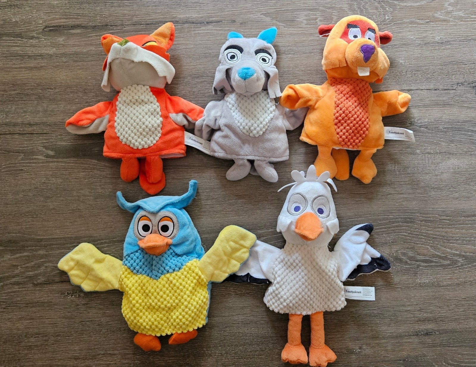 Fabeltjeskrant handpoppen set - 5 stuks, Oranje, Overige merken, Overige karakters, Ophalen of Verzenden