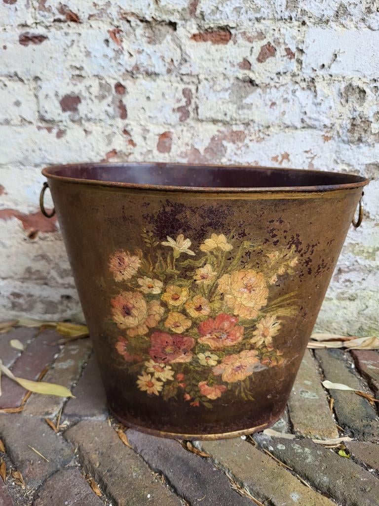 Franse brocante / vintage prullenbak  / allegonda, Ophalen of Verzenden