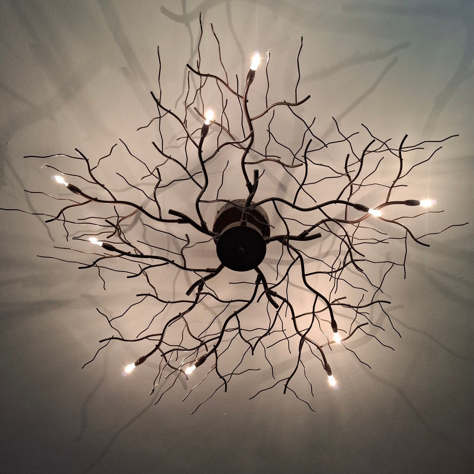 Unieke takken plafondlamp - Sfeervolle verlichting, Ophalen, Overige fittingen, Zo goed als nieuw, Metaal