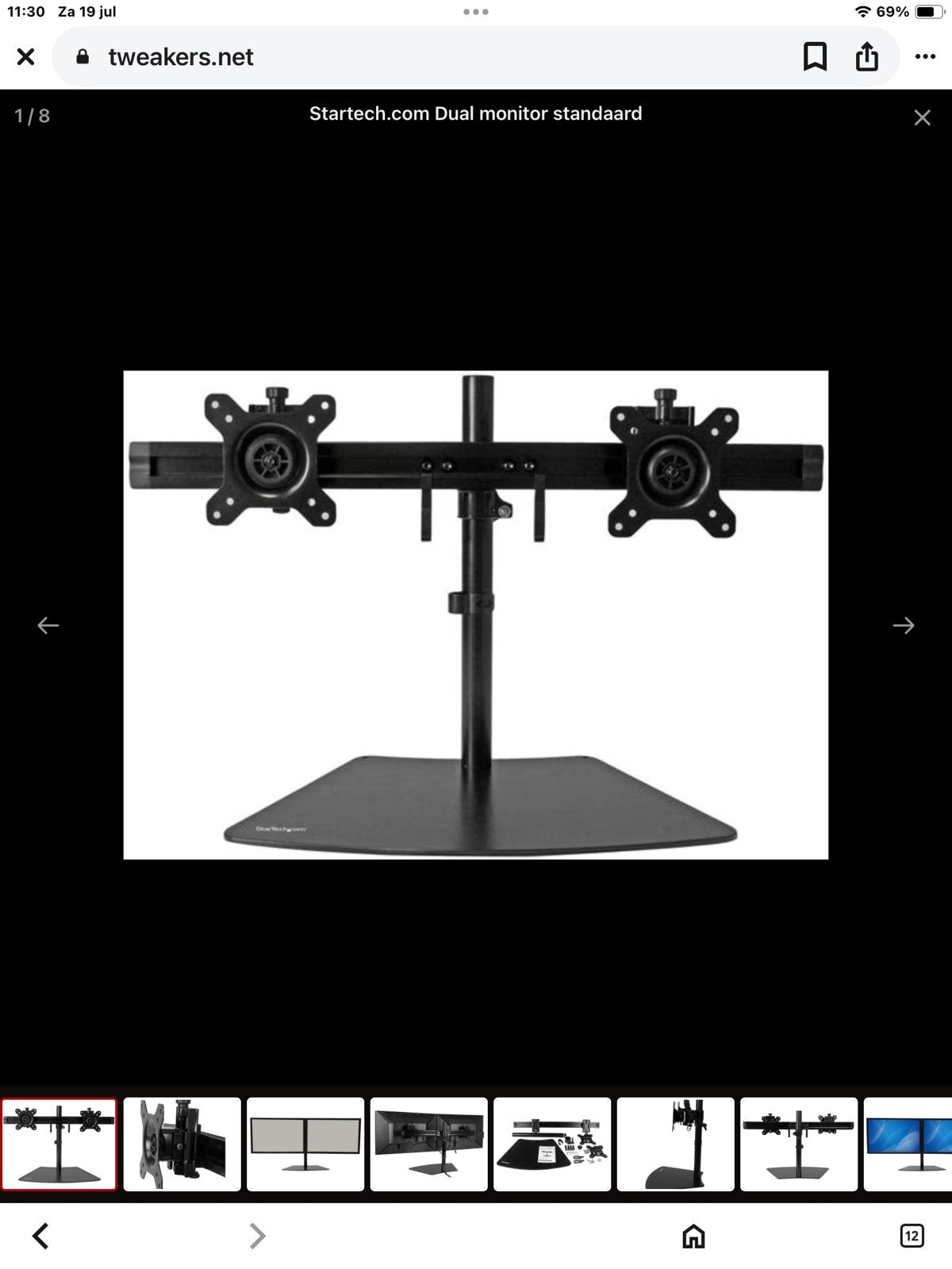 StarTech monitoren standaard, tot 24 inch, Ophalen, IPS, Nieuw, Full HD