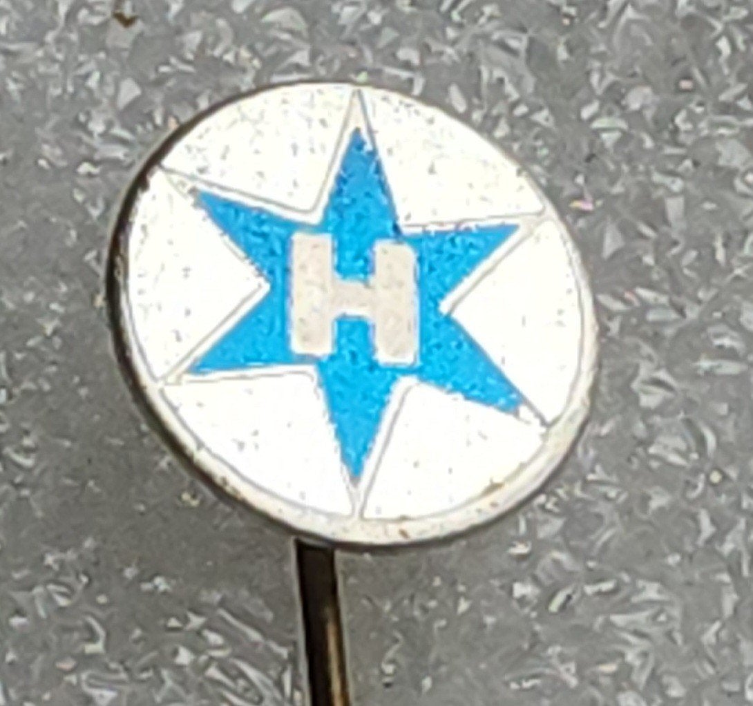 Vintage Henschel Speldje - Blauwe Ster met 'H', Verzamelen, Ophalen of Verzenden, Gebruikt, Overige onderwerpen, Speldje of Pin