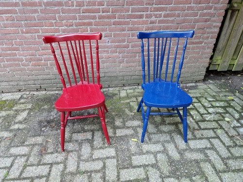 pinstoelen zweeds vintage 2x, Ophalen of Verzenden