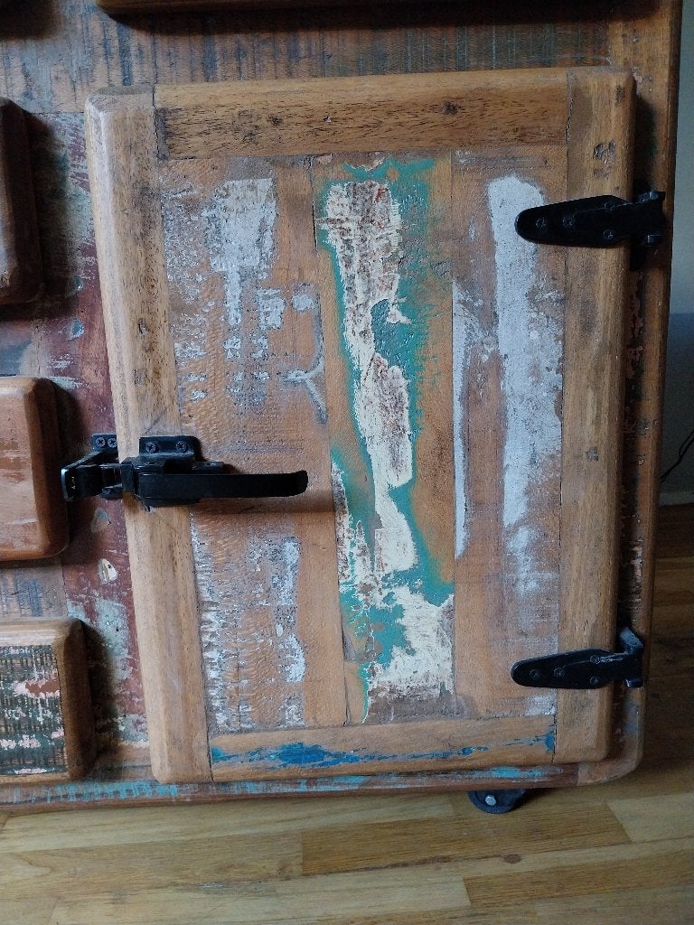 Unieke handgemaakte kast De Bommel Meubelen, Ophalen, Gebruikt, Met lade(s), Eikenhout