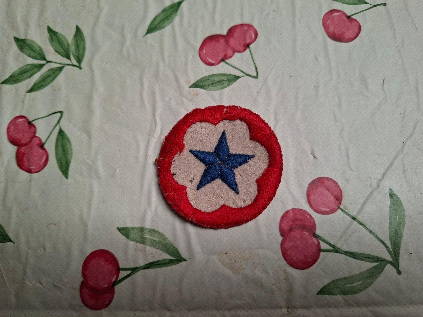 Originele Amerikaanse WO2 Patch - Ster Embleem, Ophalen, Landmacht, Amerika, Embleem of Badge