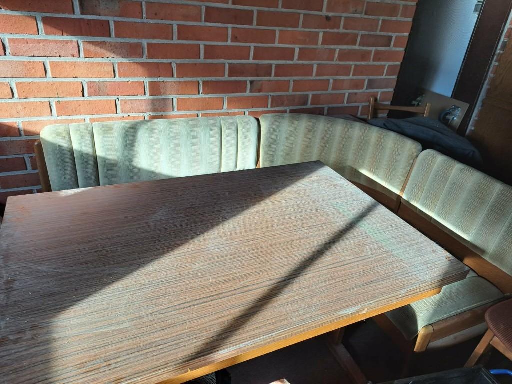 Leuk duits eethoek hoekbank eethoek, Ophalen, Gebruikt, 4 tot 6 stoelen