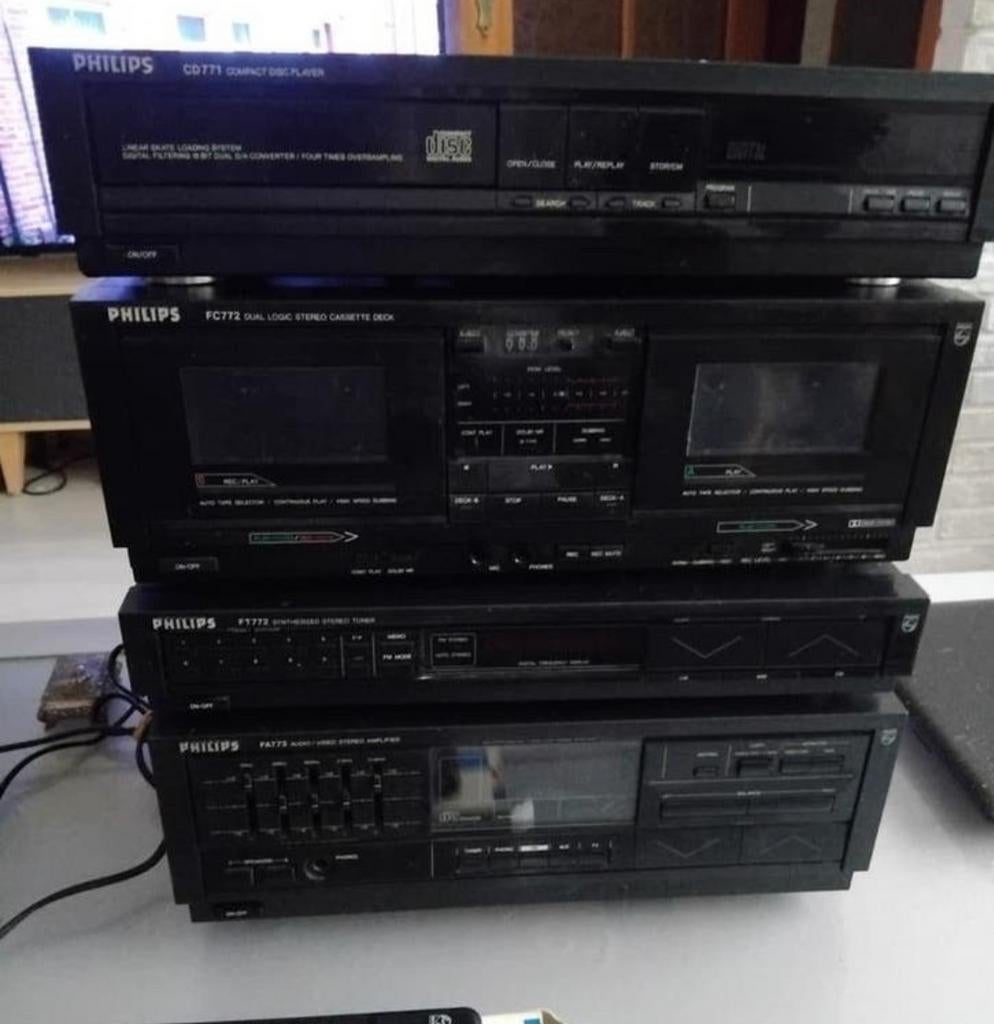 Philips Vintage Stereo Set: CD, Cassette, Tuner, Versterker, Audio, Tv en Foto, Philips, Gebruikt, Tuner of Radio, Losse componenten