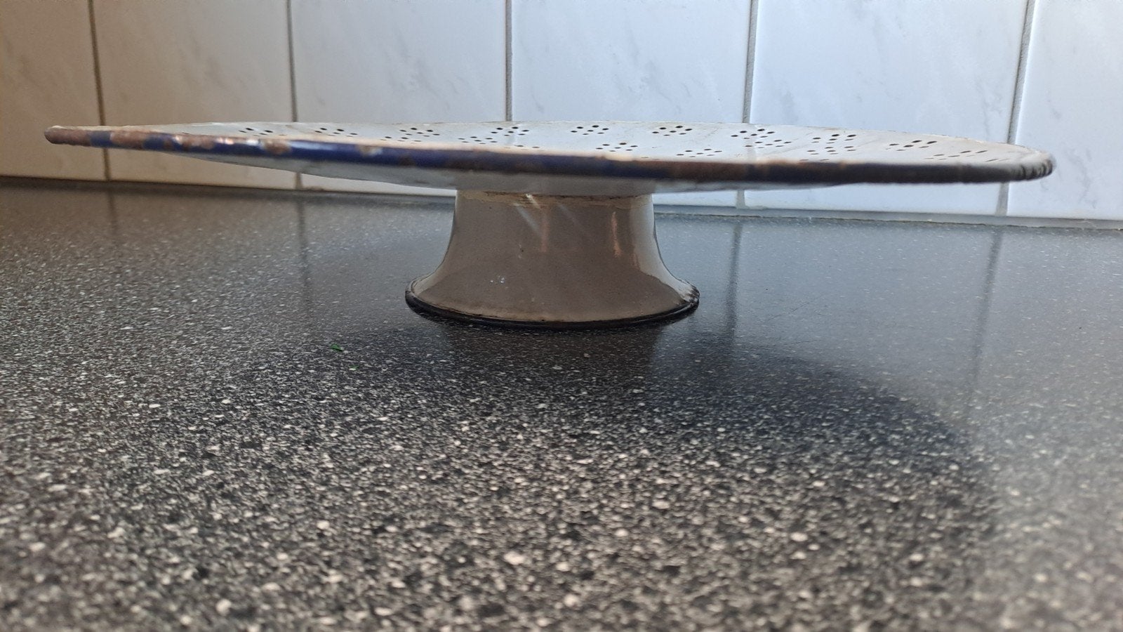 Antieke emaille taartschaal / uitlekschaal, Ophalen of Verzenden
