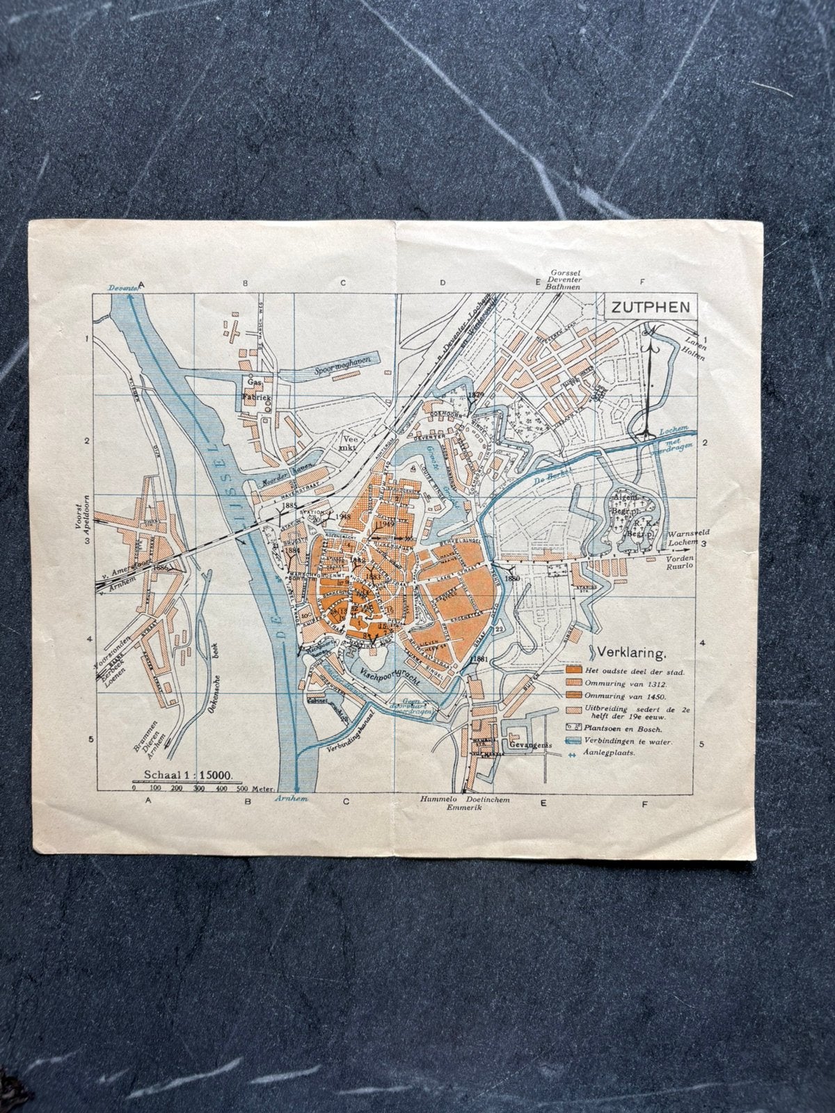 Zutphen plattegrond decoratie, Ophalen of Verzenden, 1800 tot 2000, Nederland, Landkaart