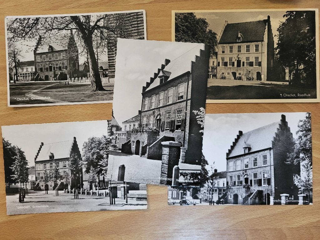 ansicht OIRSCHOT gemeentehuis  (5x), Verzamelen, Ansichtkaarten | Nederland, Ophalen of Verzenden, Voor 1920, Noord-Brabant