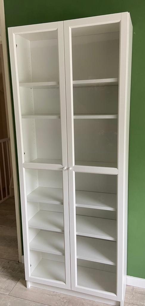 IKEA Billy vitrinekast wit extra plank, Ophalen, 200 cm of meer, 50 tot 100 cm, Zo goed als nieuw