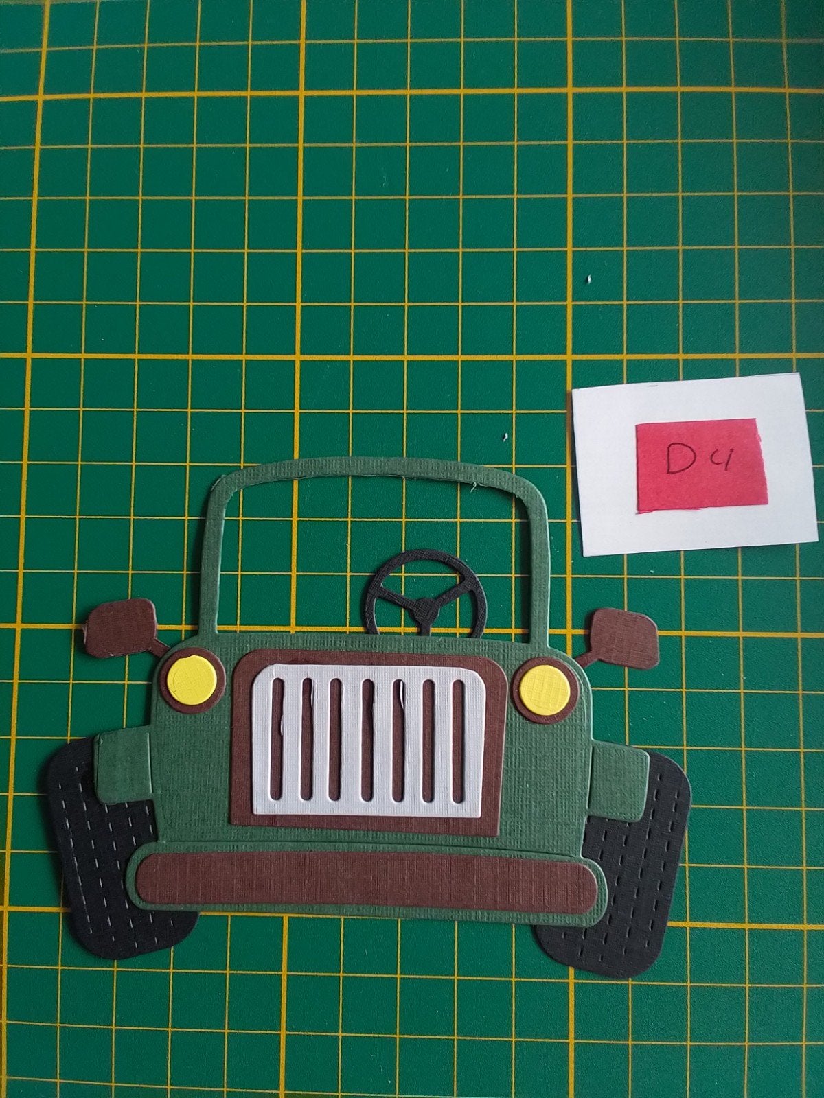 D4 Stansjes groene jeep, Hobby en Vrije tijd, Ophalen of Verzenden, Nieuw, Overige thema's, Overige typen