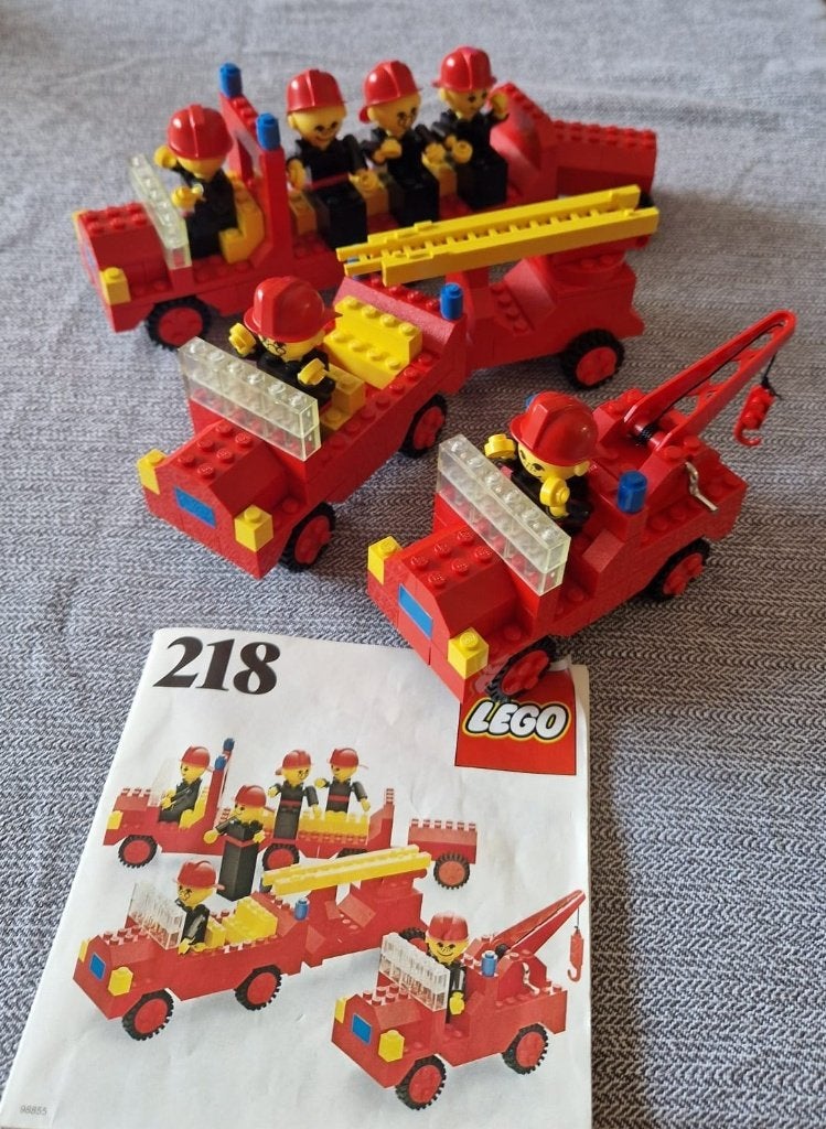 LEGO 218 -1 Brandweerset (Building with People) uit 1977, Gebruikt, Lego, Inclusief instructies, Ophalen of Verzenden