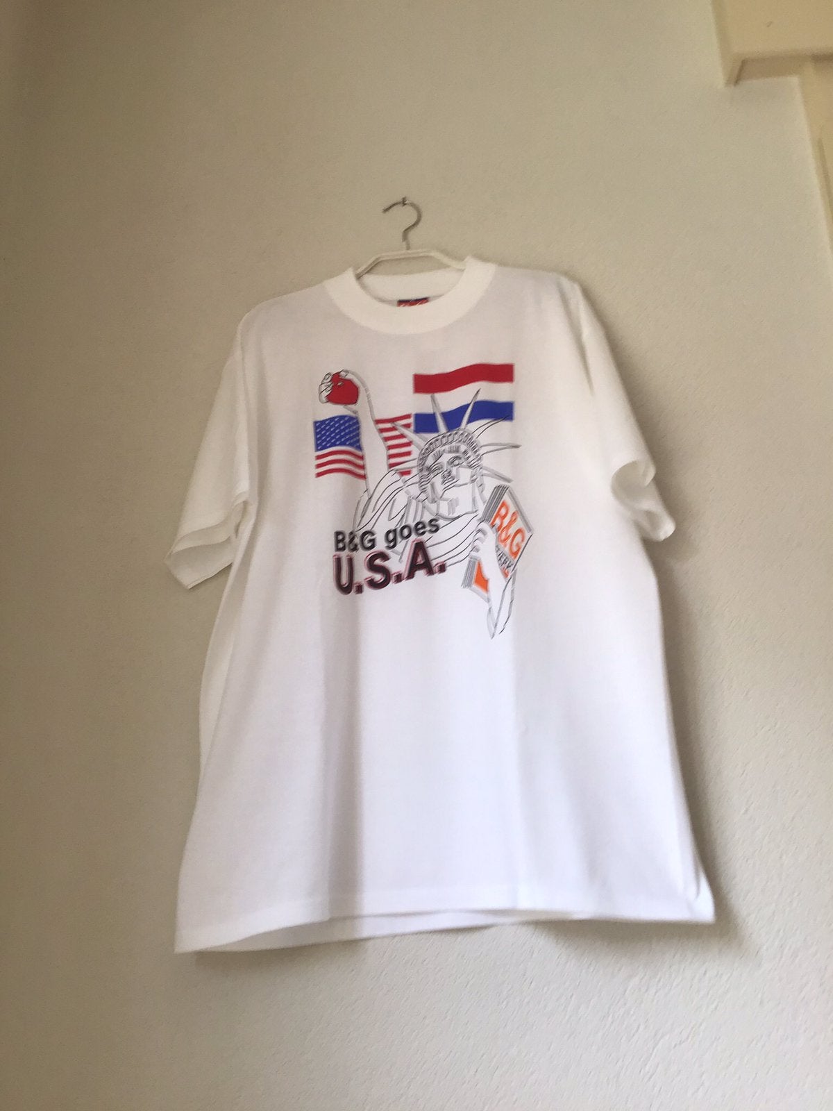 Nieuw B&C Shirt wit met opdruk maat XL, Ophalen of Verzenden, Nieuw, Maat 56/58 (XL), Wit