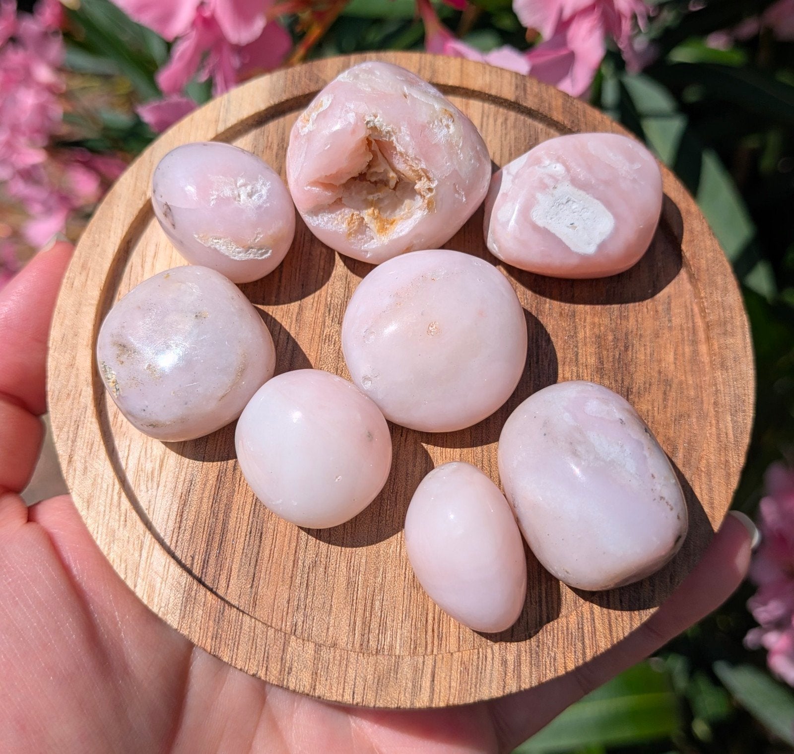 Roze andes opaal trommelsteen, Ophalen of Verzenden, Mineraal