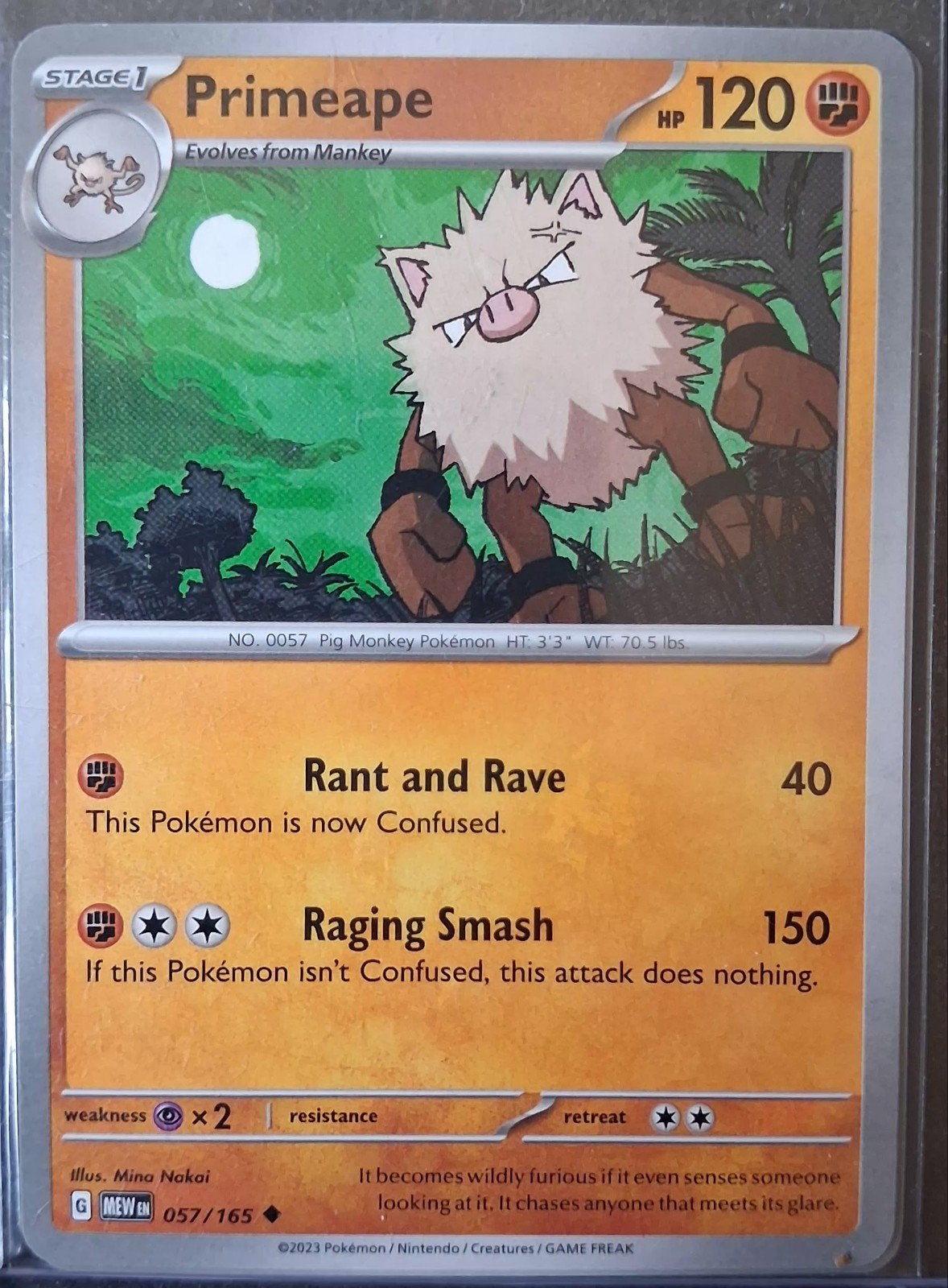 Primeape 120, Hobby en Vrije tijd, Verzamelkaartspellen | Pokémon, Ophalen of Verzenden, Zo goed als nieuw