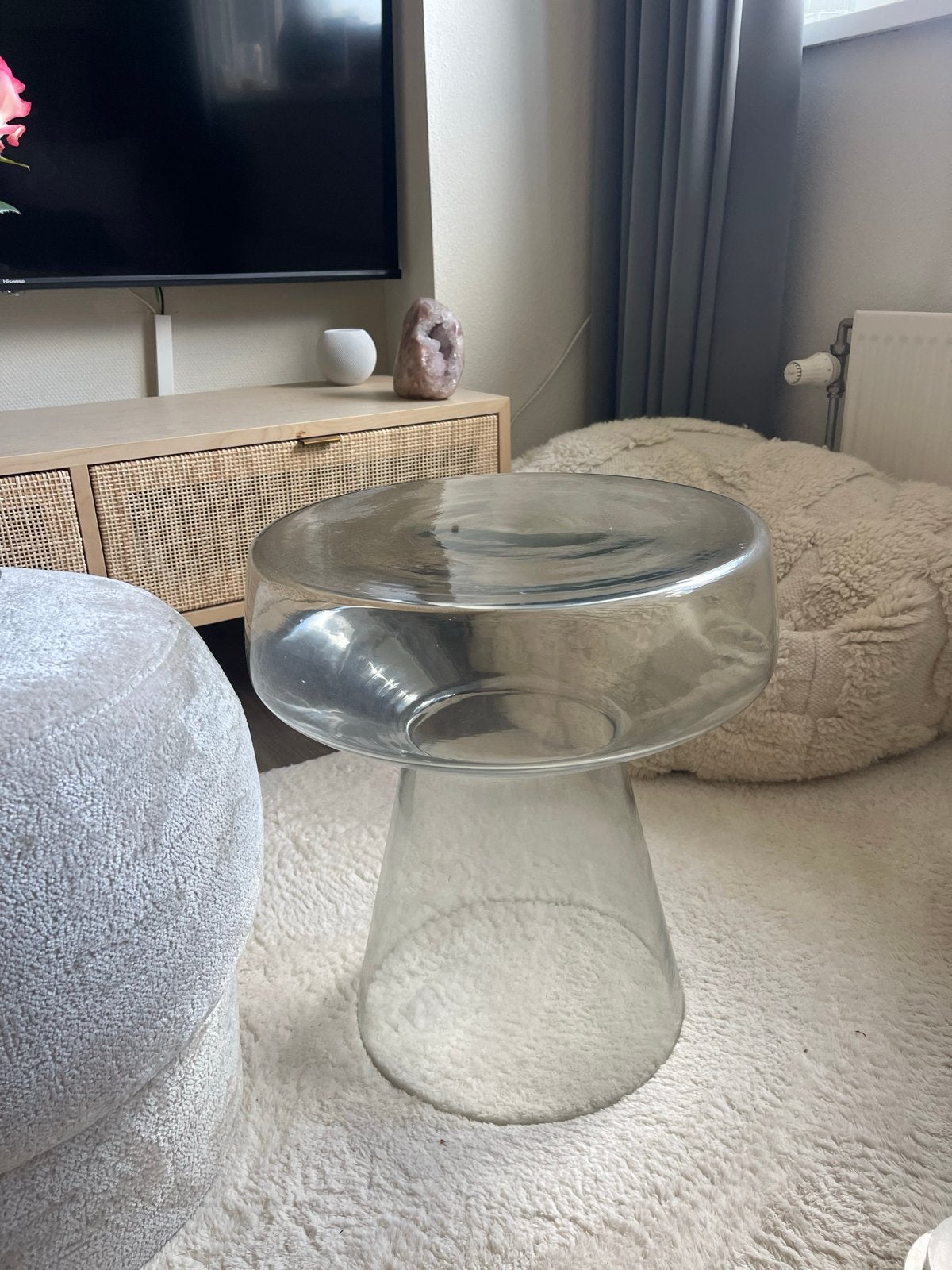 Sissy-Boy Bijzettafel Glas - Stijlvol en Modern, Huis en Inrichting, Minder dan 55 cm, Rond, Ophalen, 45 tot 60 cm