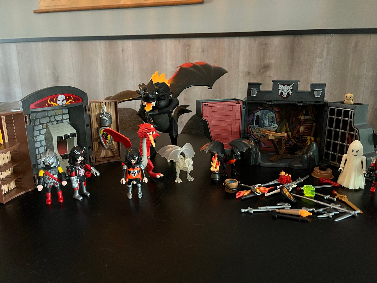 Playmobil Drakenridders set met 2 huisjes en 4 draken, Kinderen en Baby's, Speelgoed | Playmobil, Ophalen of Verzenden, Knights