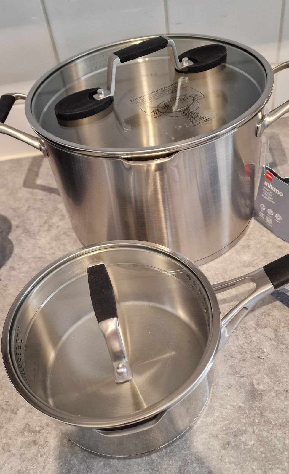HEMA nieuw soeppan en steelpan Milano rvs, Ophalen, Nieuw, Rvs