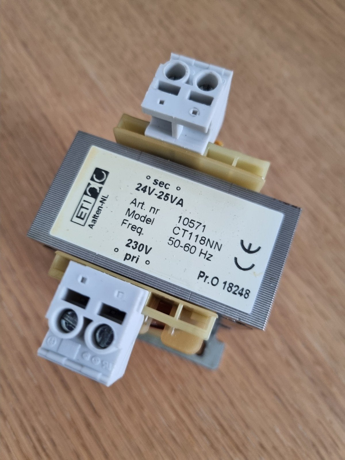 Transformator 230V naar 24V-25VA, Ophalen of Verzenden, Gebruikt