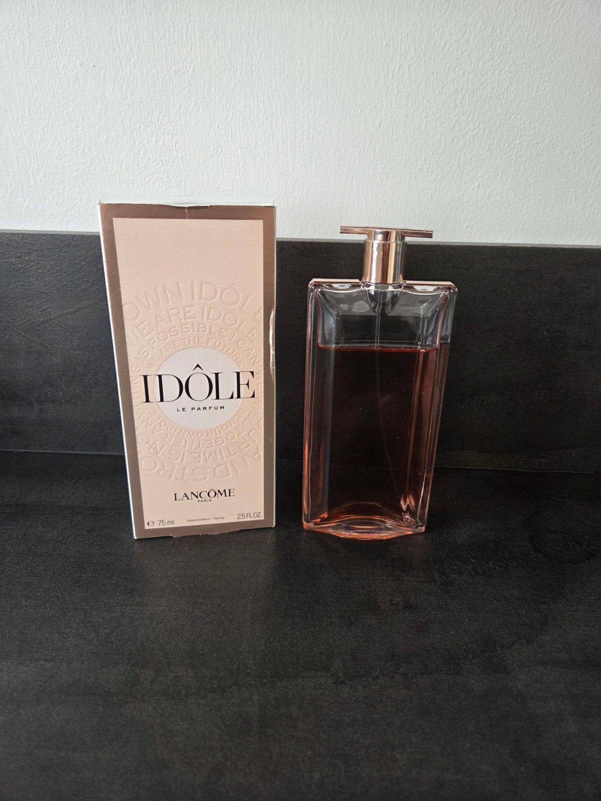 Lancôme Idôle Le Parfum 75 ml (ca. 10 ml gebruikt), Sieraden, Tassen en Uiterlijk, Ophalen of Verzenden, Zo goed als nieuw