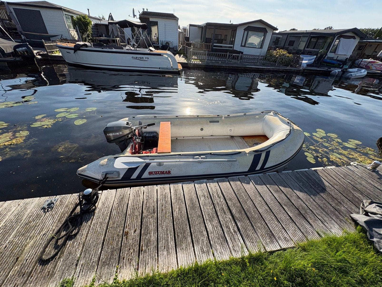 Elektrisch gestarte mariner 8PK met rubberboot, Ophalen of Verzenden, Benzine, 5 tot 10 pk