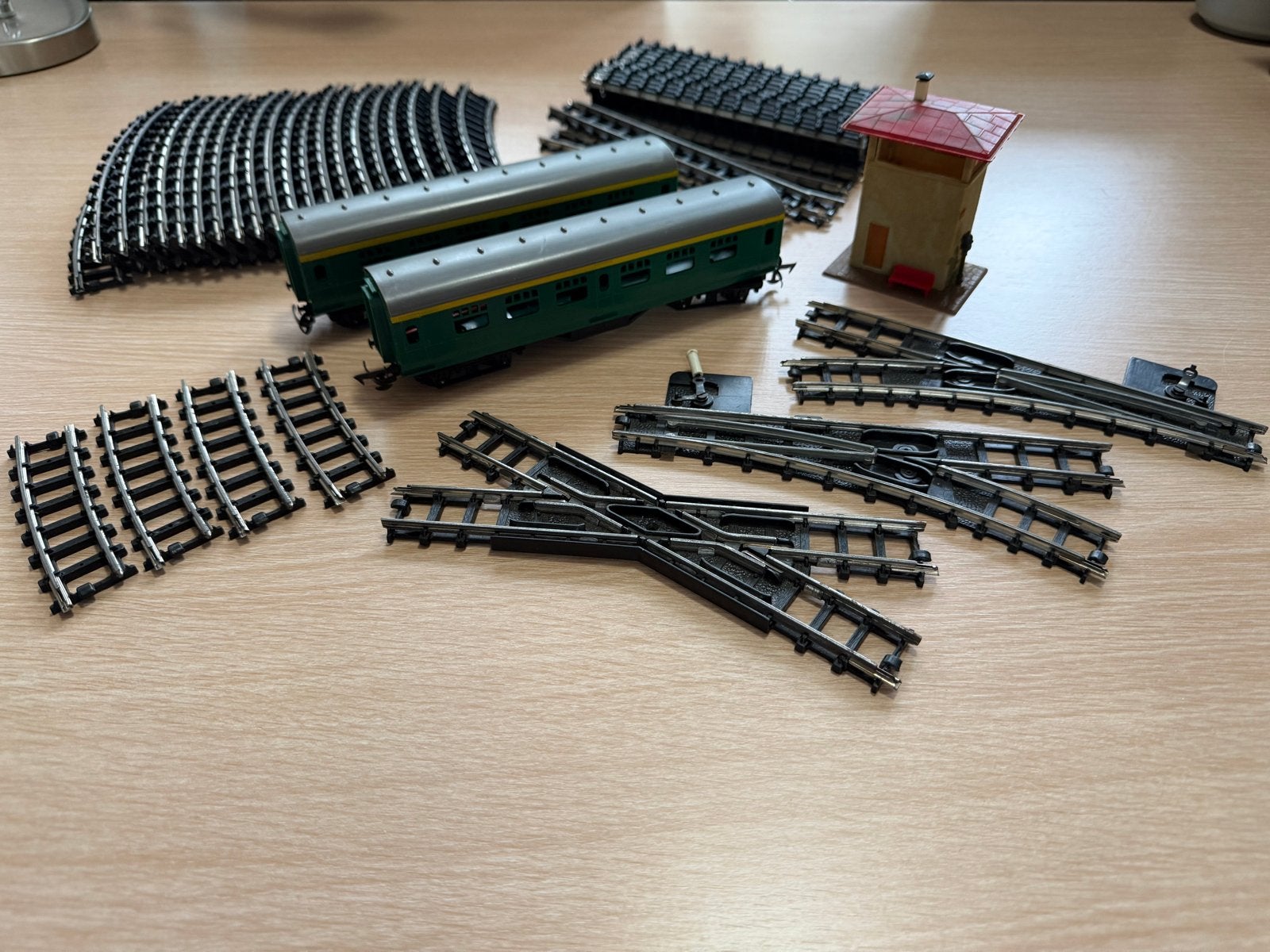Tri-Ang 21 Treinset met Rails en Wagons, Hobby en Vrije tijd, Overige merken, Treinset, Gelijkstroom of Wisselstroom, Ophalen of Verzenden