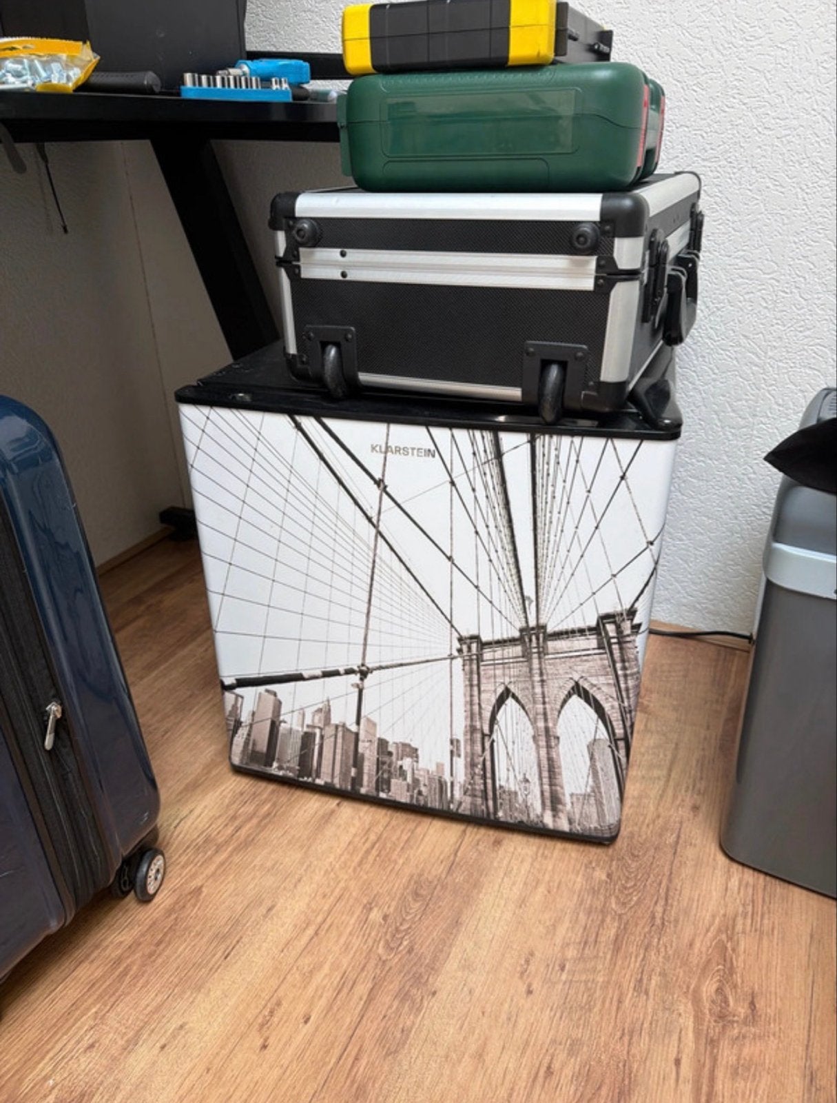 Klarstein mini koelkast - Brooklyn Bridge design, Witgoed en Apparatuur, Gebruikt, Ophalen of Verzenden, Minder dan 75 liter, Met vriesvak