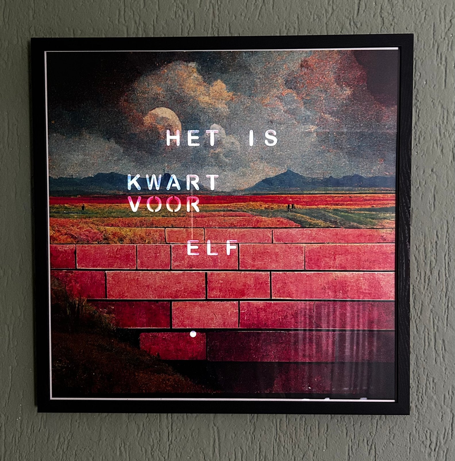 Pink Floyd / van Gogh wall art woordklok 60X60CM!, Ophalen, Nieuw, Poster, Artwork of Schilderij