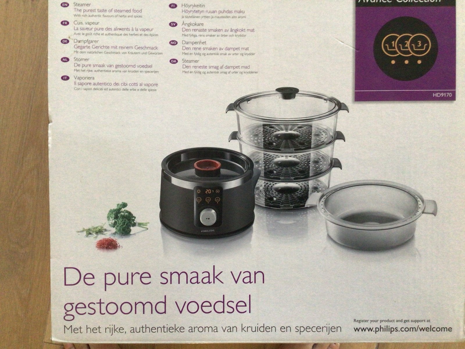 Philips Avance Collection Stoomkoker HD9170, Witgoed en Apparatuur, Stoomapparaten, Nieuw, Kledingstomer, Ophalen of Verzenden
