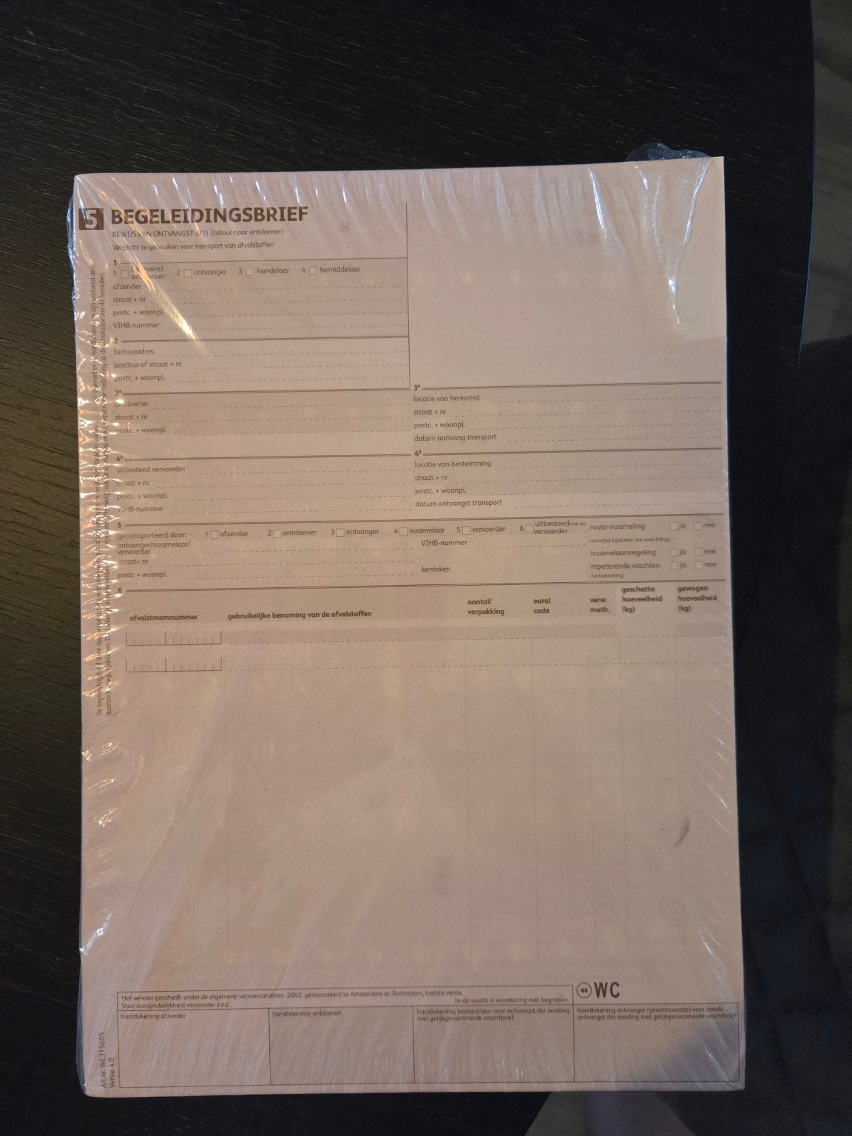 Nieuwe begeleidingsbrieven voor afval 2x 500 stuks, Ophalen of Verzenden, Nieuw, Overige typen