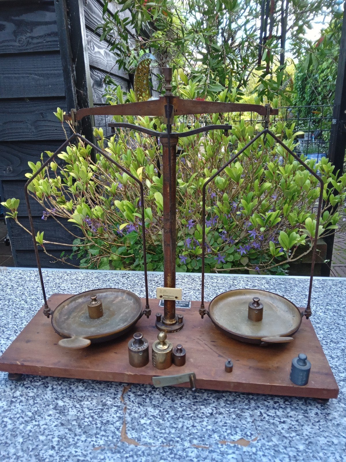 Apotheker weegschaal Becker,s Sons inclusief  gewichten., Ophalen of Verzenden, 500 gram of grover, Minder dan 10 kg