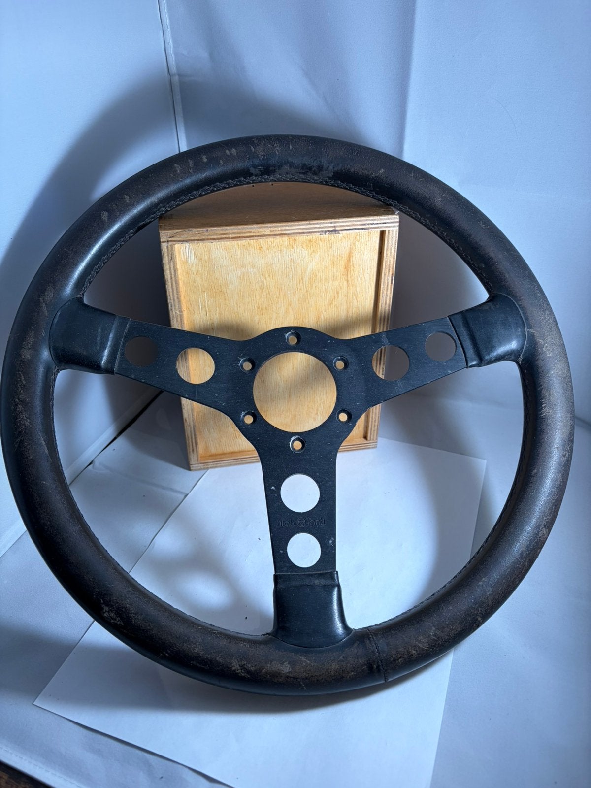 Italvolanti 345mm leer vintage, Auto-onderdelen, Besturing, Ophalen of Verzenden, Gebruikt, Universele onderdelen