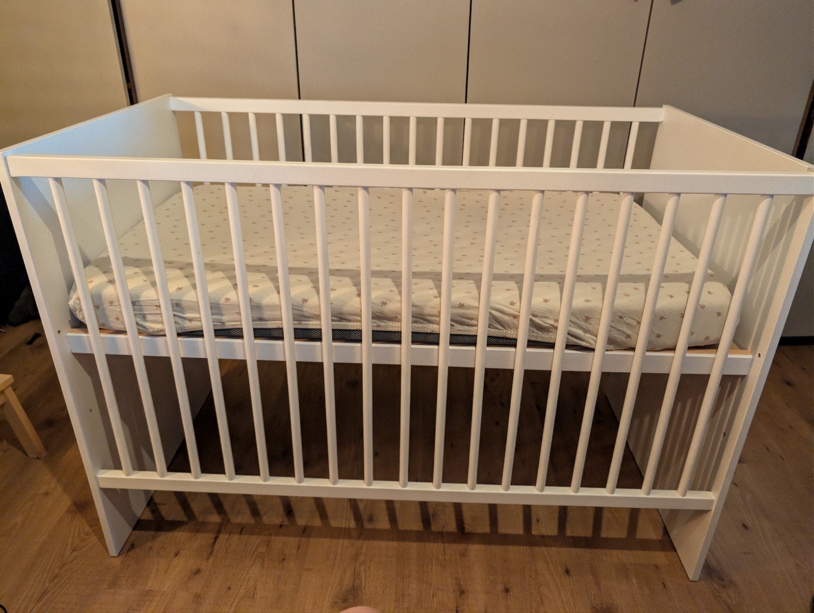 Puck element ledikant 120x60 - verstelbaar in 3 hoogtes, Ophalen, Zo goed als nieuw, Minder dan 140 cm, 70 tot 85 cm