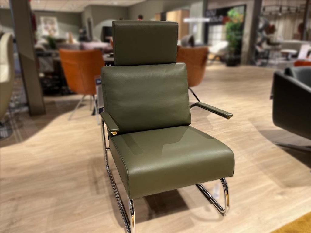 FSM Gabo FM-131/11 fauteuil – showroommodel, Ophalen of Verzenden, Zo goed als nieuw, 50 tot 75 cm, Leer