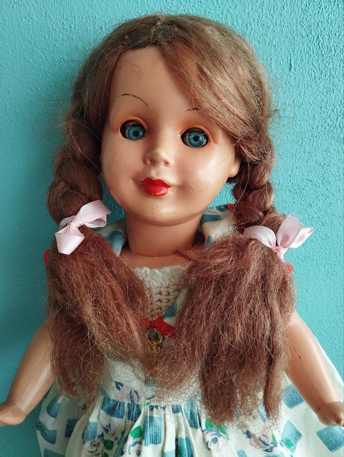 Mooie oude S&E pop met slaapogen - 47 cm, Ophalen of Verzenden, Gebruikt, Pop