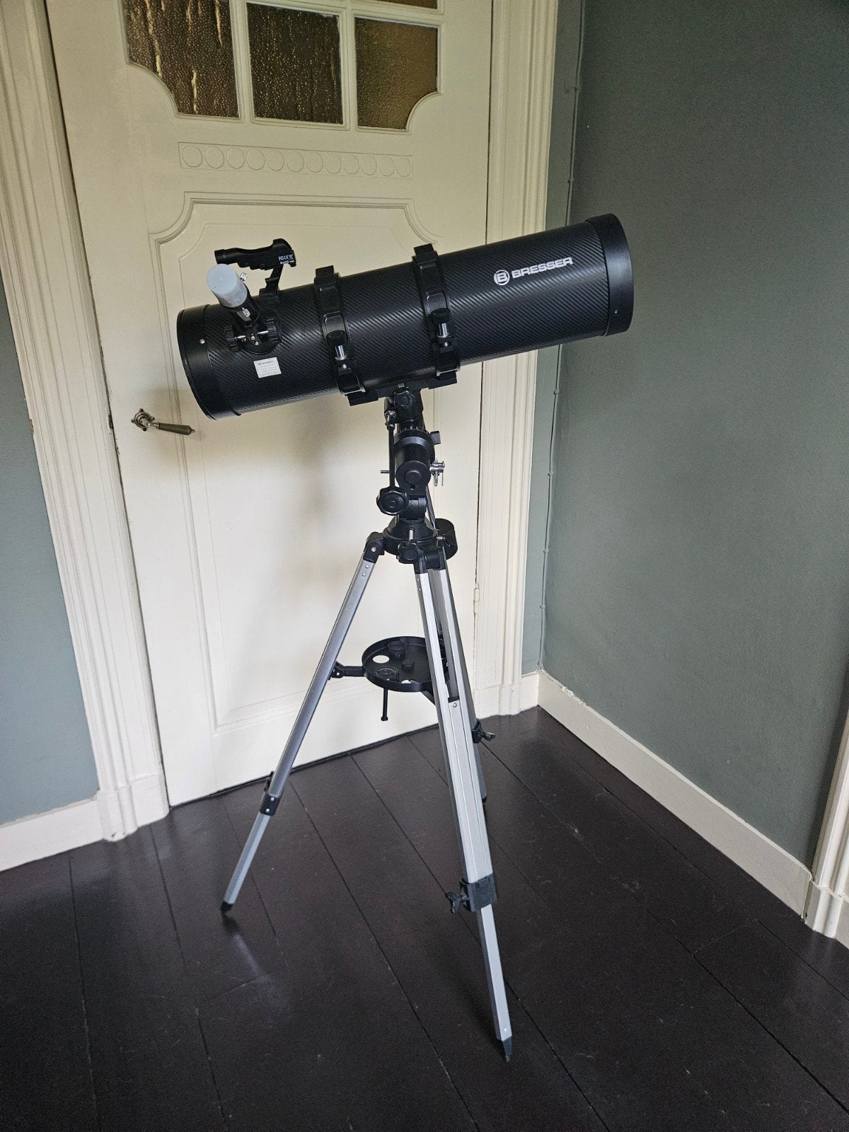 Bresser Spiegeltelescoop met Statief - Zo goed als nieuw, Ophalen, 80 tot 200 mm, Met statief, Spiegeltelescoop (reflector)