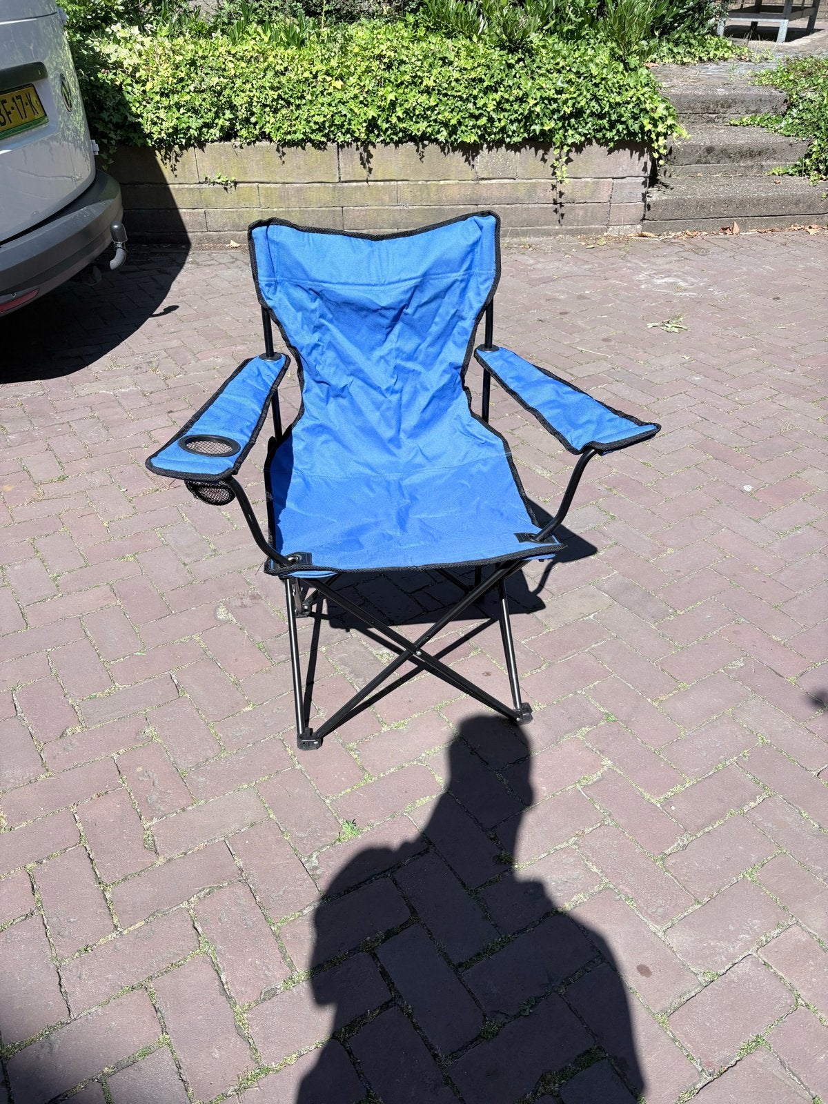 Uitklapbare campingstoel - Blauw, Caravans en Kamperen, Ophalen, Gebruikt, Campingstoel