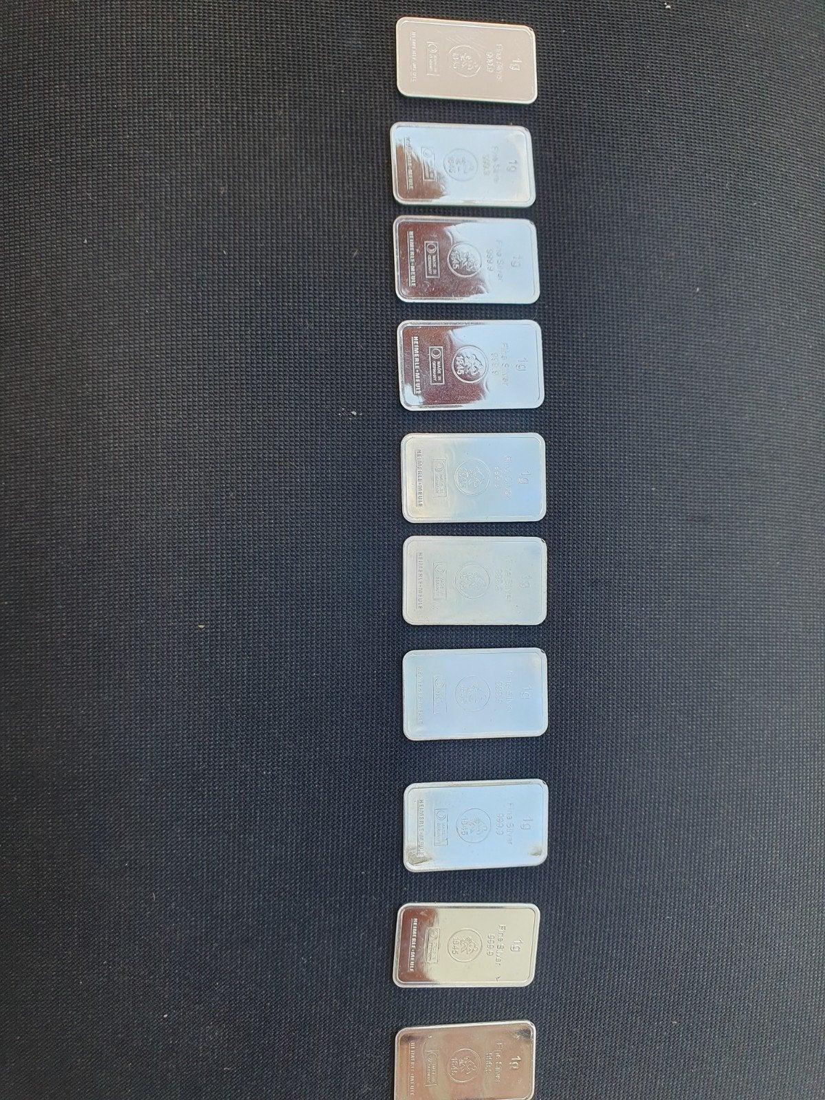 10x1 gram Heimerle Meule zilverbaar, Ophalen of Verzenden, Zilver