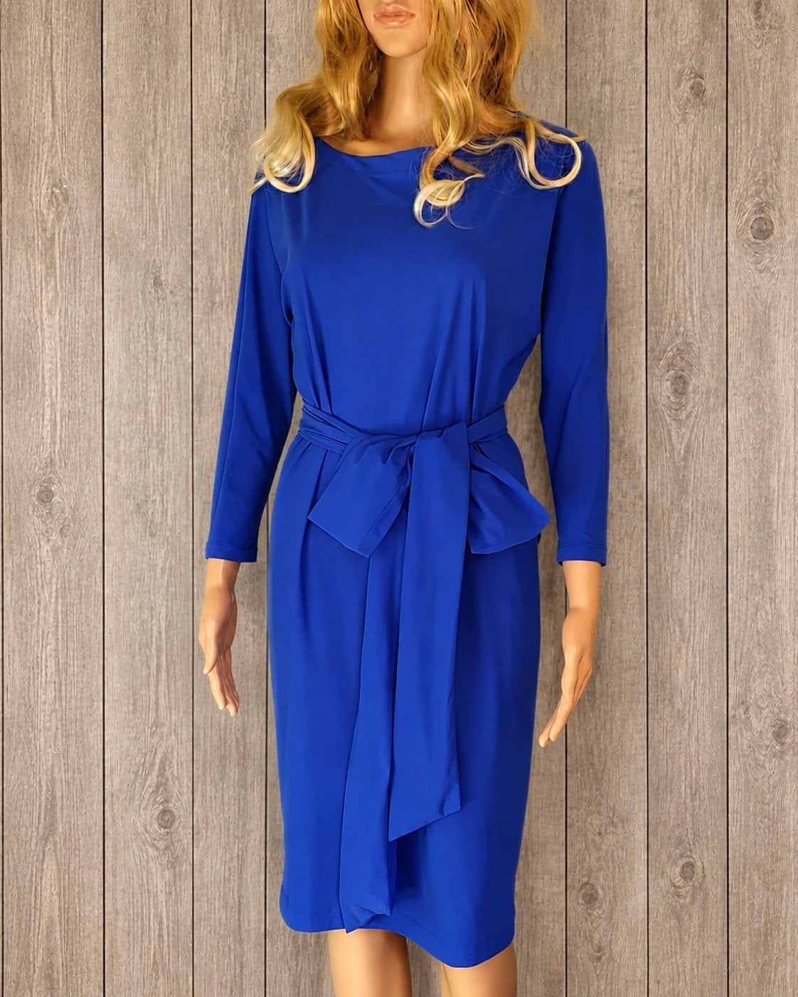 mooi travelstof jurkje van La Dress by Simone maat xxs/M, Blauw, La Dress, Ophalen of Verzenden, Zo goed als nieuw