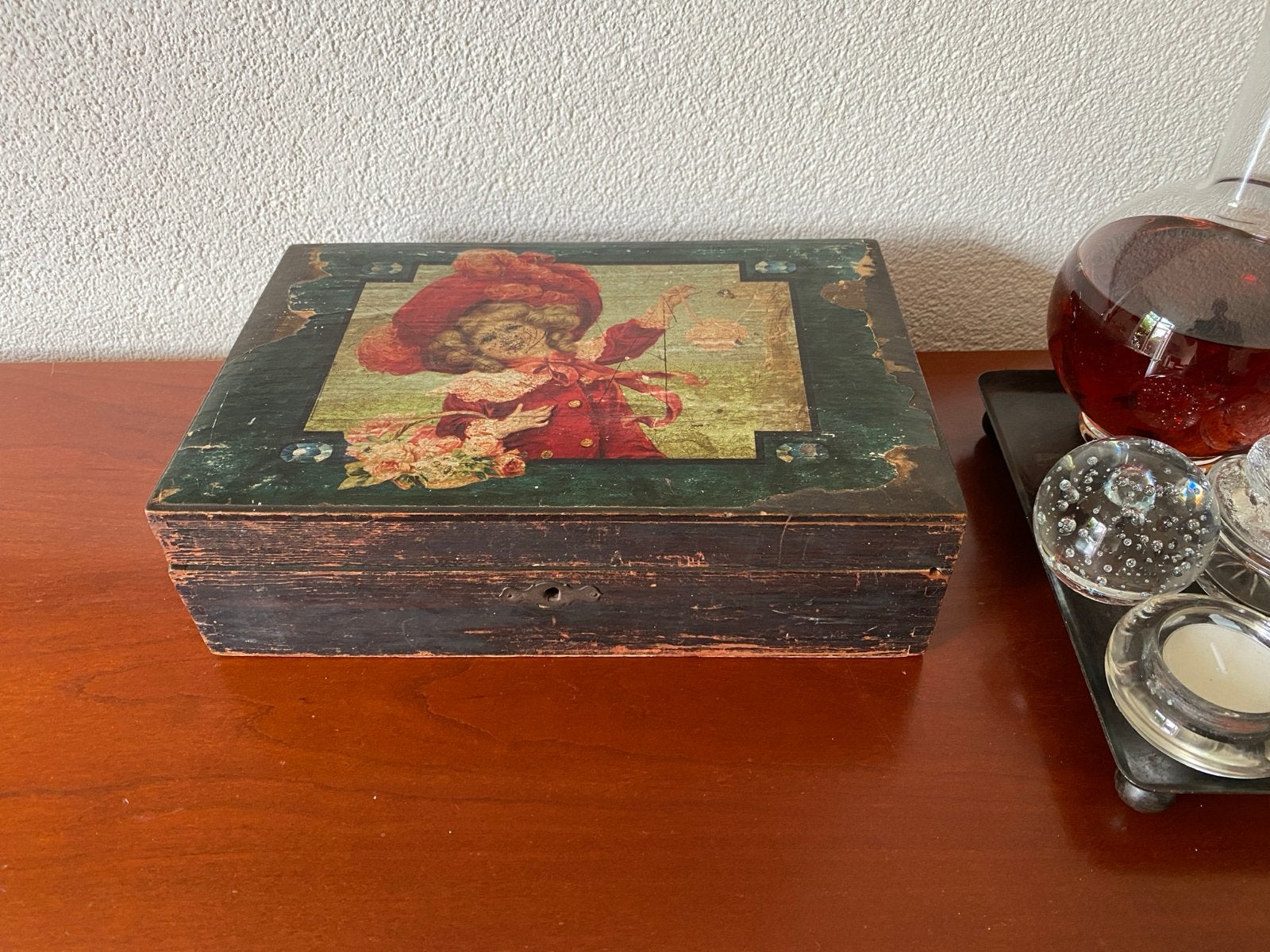 Antieke houten doos., Antiek en Kunst, Ophalen of Verzenden