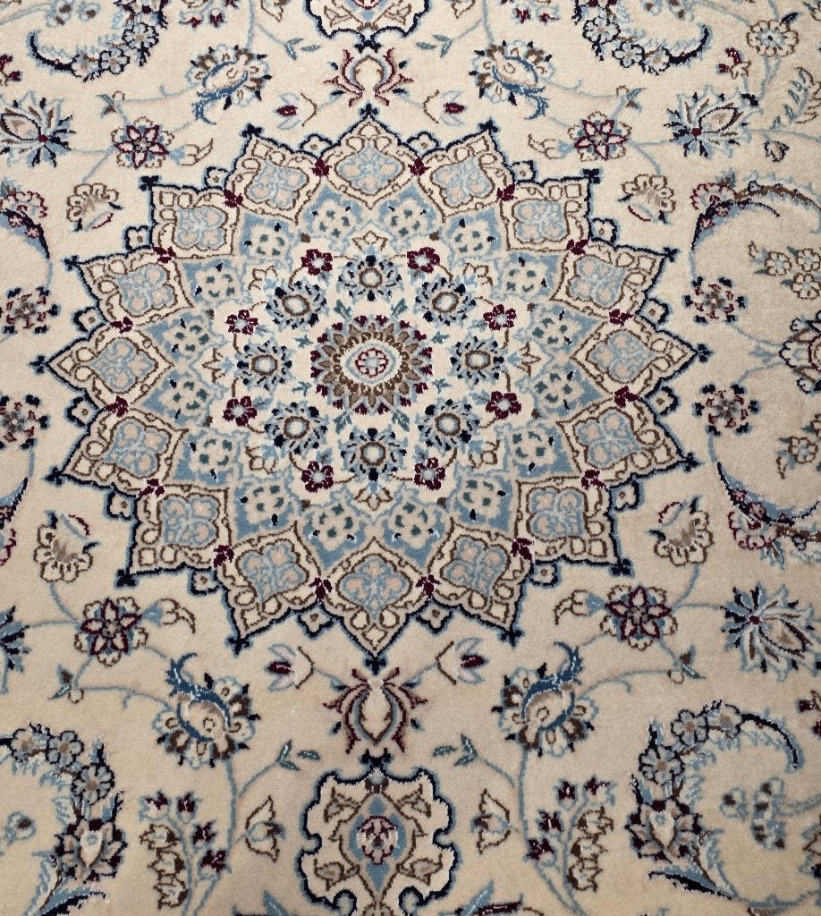 Perzisch tapijt Nain 240x162 (6La), Ophalen, Perzisch, Blauw, 150 tot 200 cm