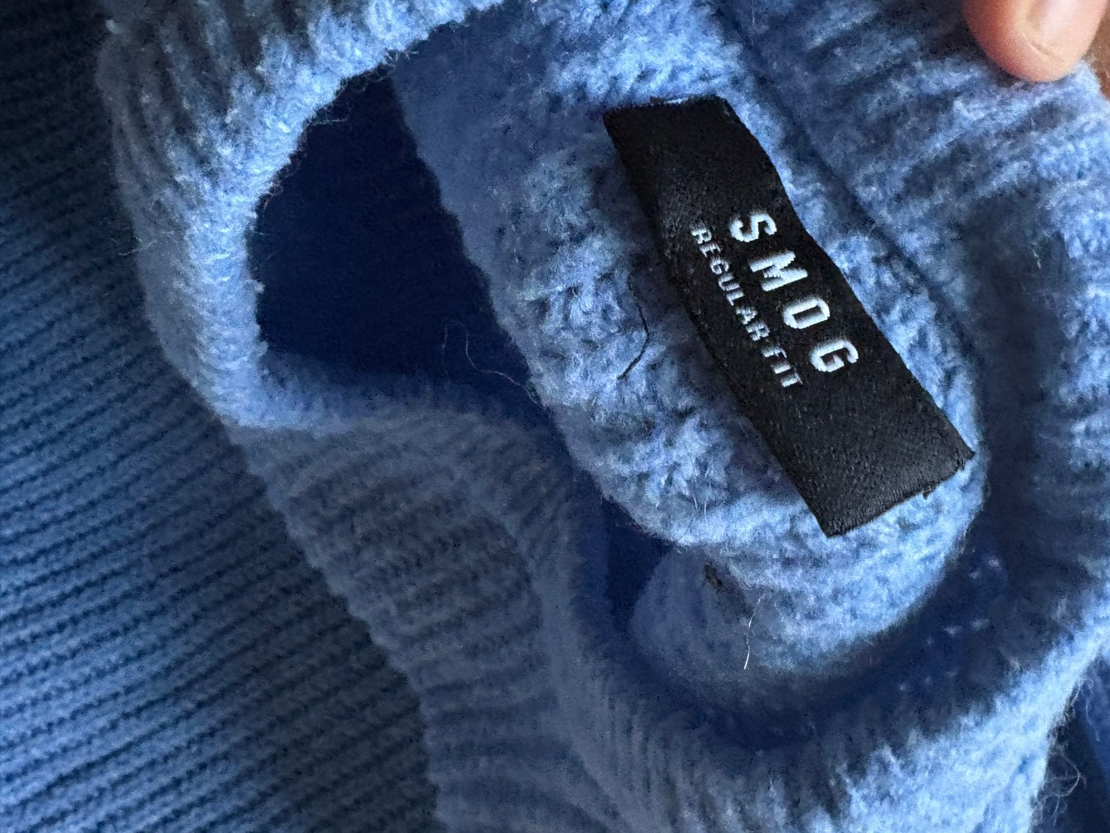 Smog lichtblauwe trui - Regular Fit, Ophalen of Verzenden, Zo goed als nieuw, Maat 48/50 (M), Blauw