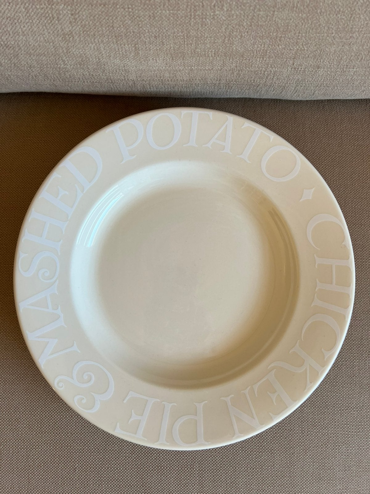 Emma Bridgewater White Toast Large Dinner Plate 2 stuks, Gebruikt, Ophalen of Verzenden, Bord(en), Overige stijlen