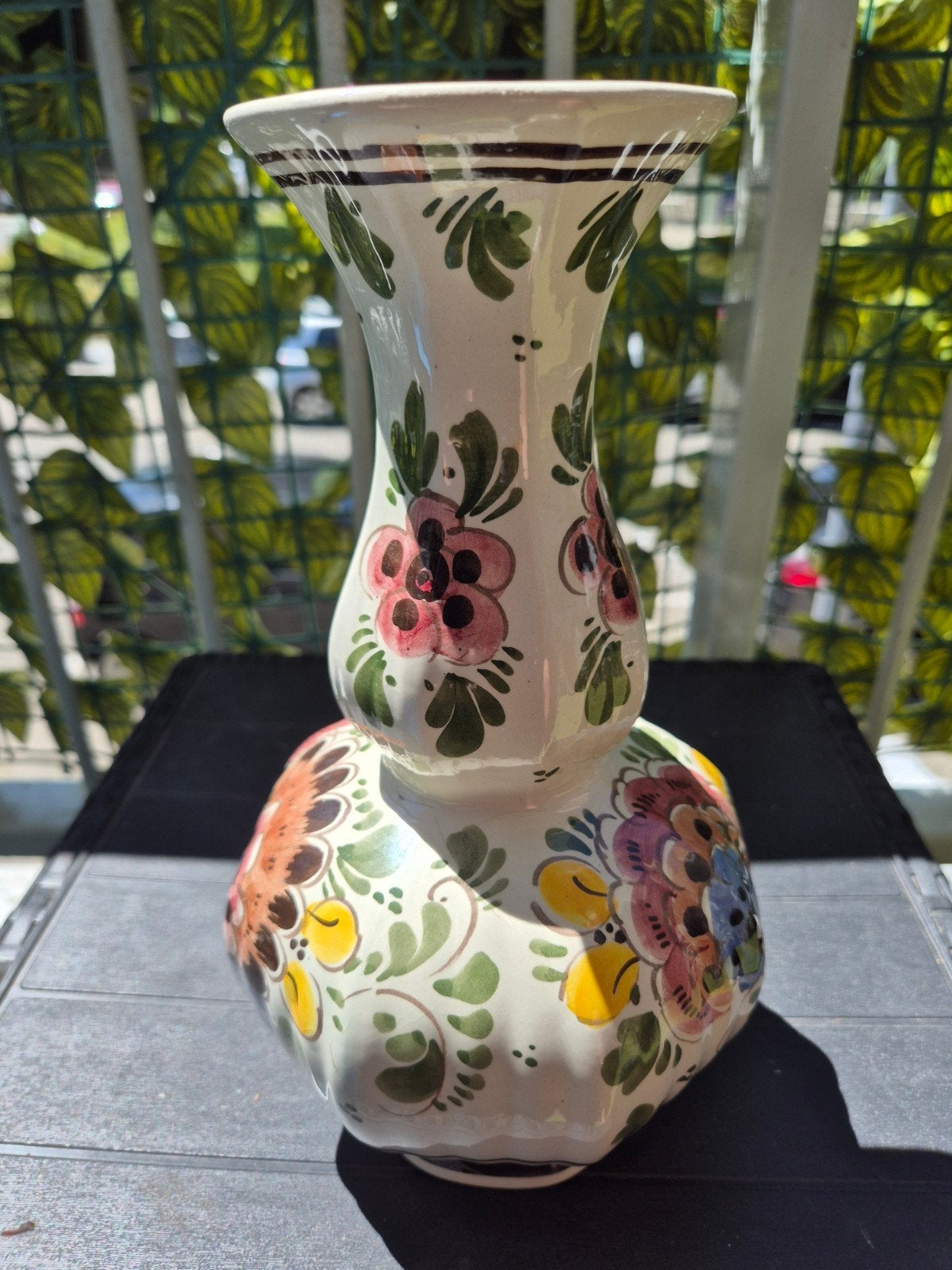 Vintaqe Delfts Polychroom Knobbelvaas - Model 244 - Flora Go, Ophalen of Verzenden