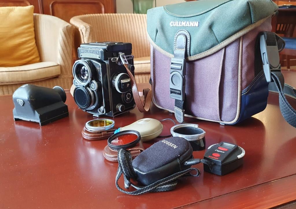 Rolleiflex 2.8 F - Planar 80mm - incl Zoeker + extra's, Ophalen, Spiegelreflex, Overige Merken