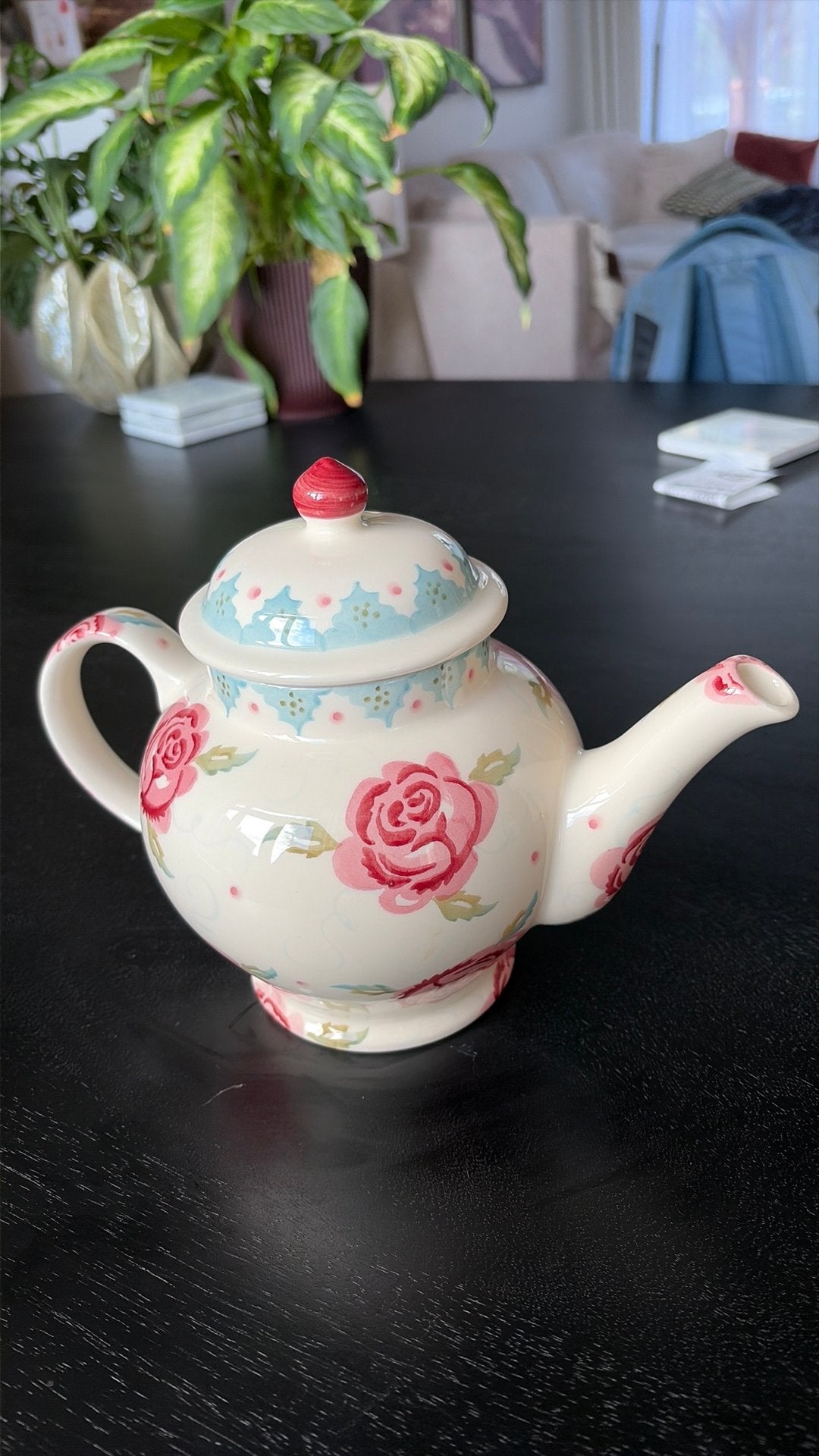 Emma Bridgewater Theepot - Rozenpatroon, Ophalen, Gebruikt, Landelijk/Boerenbont, Emma Bridgewater