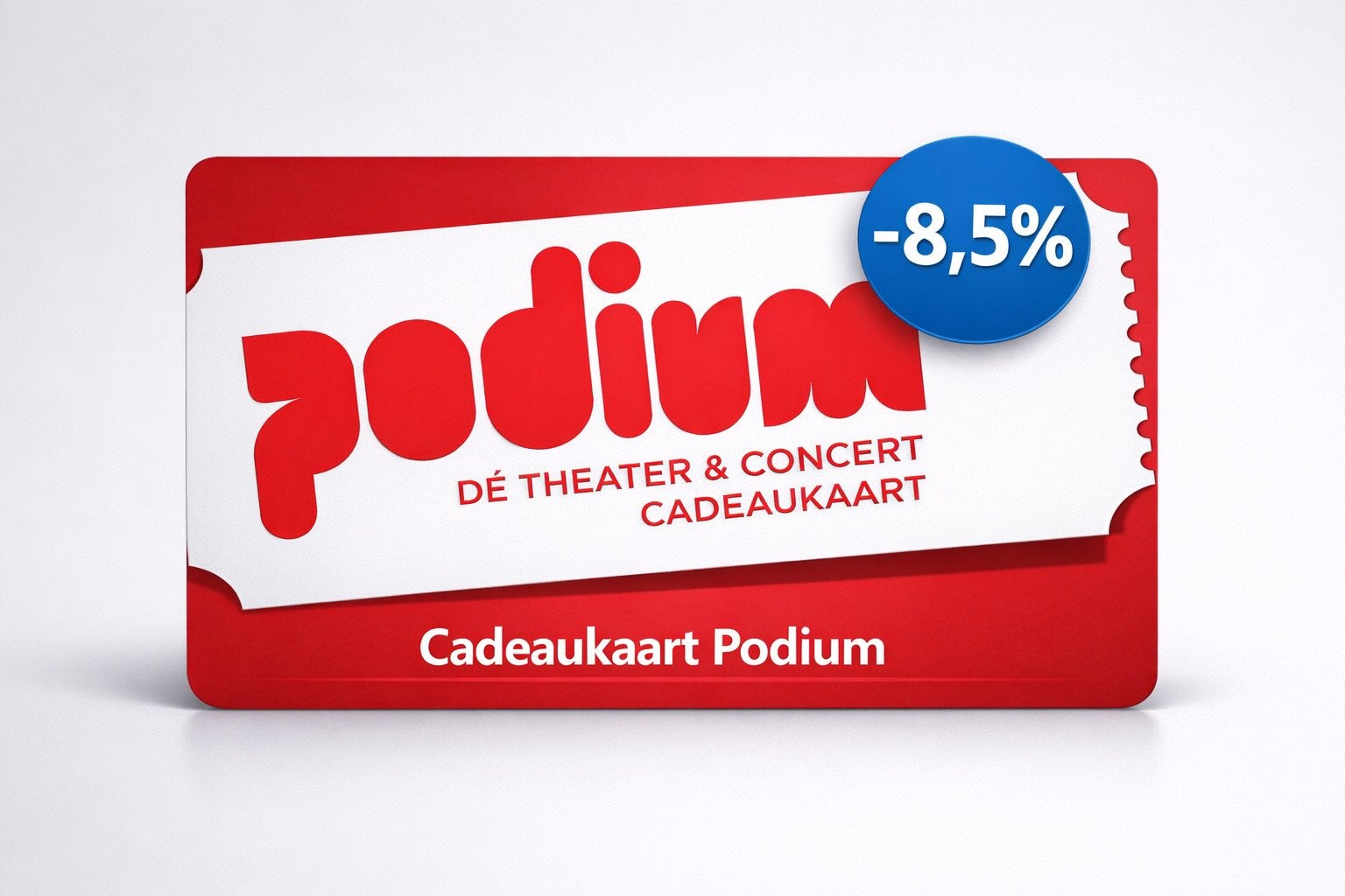 Cadeaubon Podium cadeaukaart twv € 150,-, Eén persoon, Cadeaubon