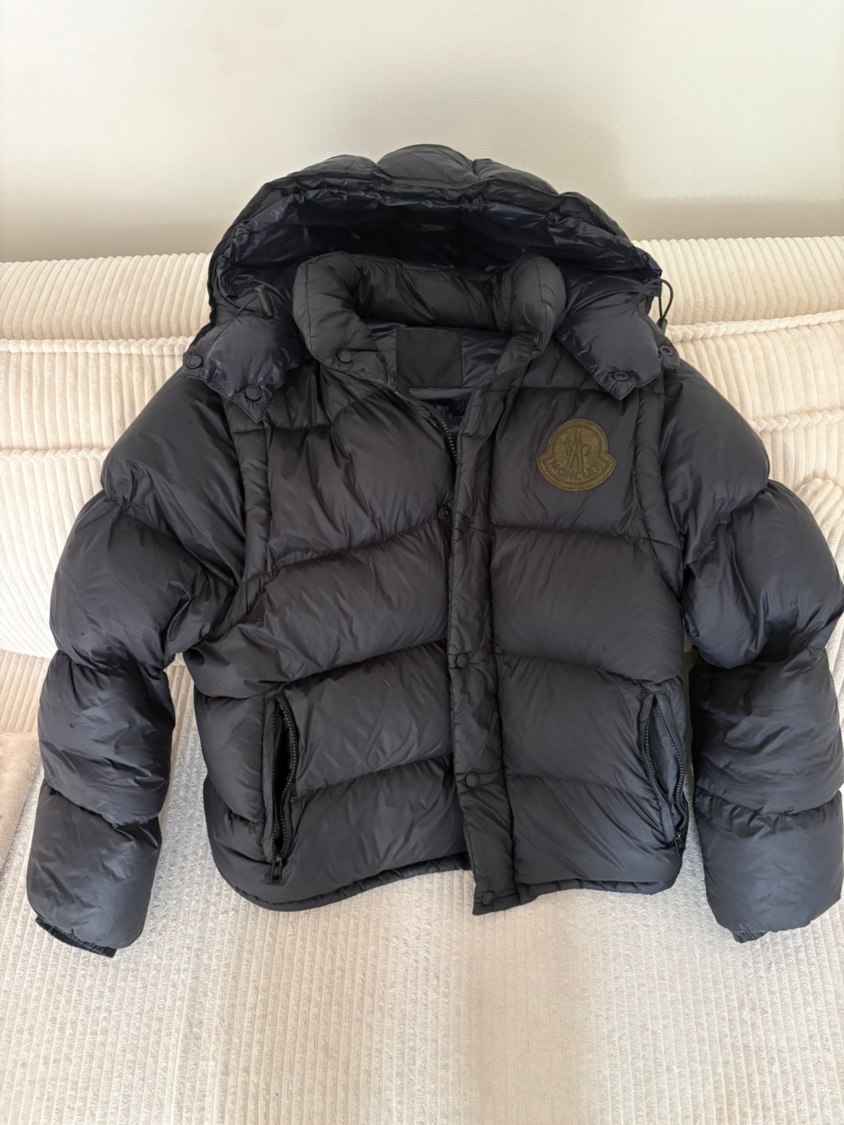 Moncler donsjas M, Kleding | Heren, Jassen | Winter, Ophalen of Verzenden, Zo goed als nieuw, Zwart