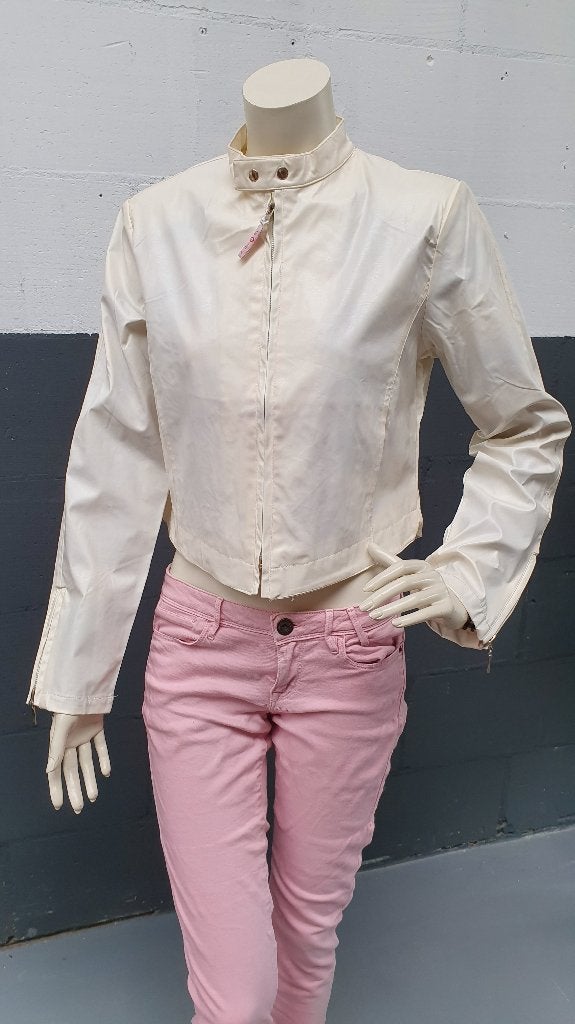 Lakjasje Foxy, wit, nepleer look. Maat XS, maat 34. S25, Tweedehands verkoop, Tweedehands verkoop, Wit, Ophalen of Verzenden